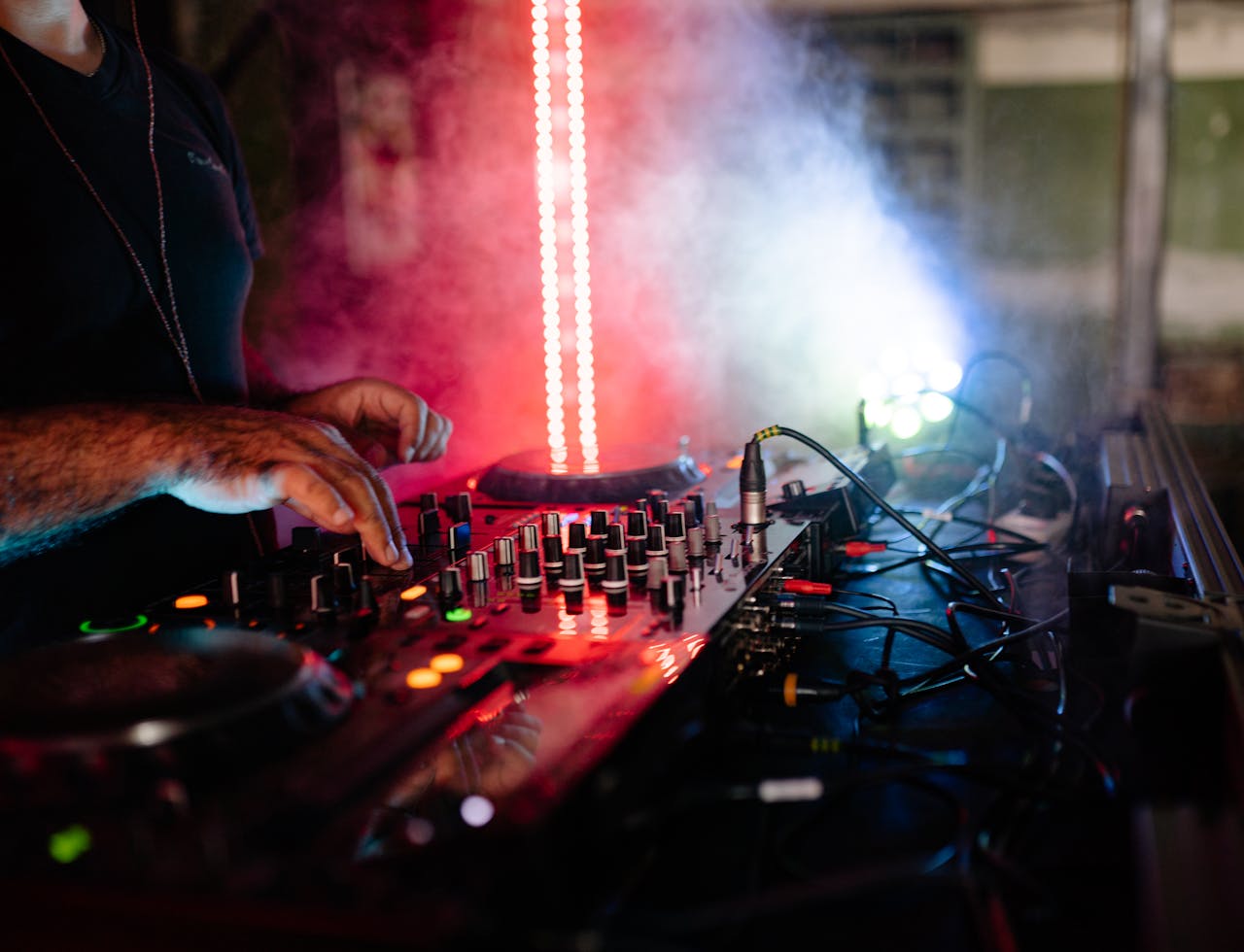 Close Up Shot of a Hands Playing Sound Mixer